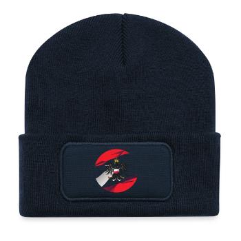 Österreich Wappen Fahne - Recycelte Patch Beanie - French Navy - Vorne