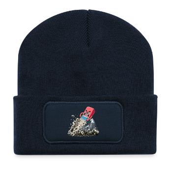 Angry cube storm on the mountain - Recycled Patch Beanie - french navy - Front
