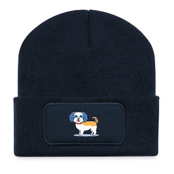 Cute Havanese (Comic/Colorful) - Recycled Patch Beanie - french navy - Front