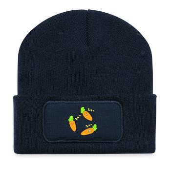 Carrot sleeping face - Recycled Patch Beanie - french navy - Front