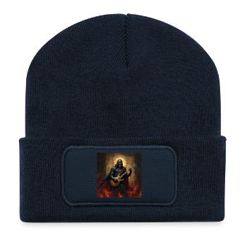 Death with guitar in flames - Recycled Patch Beanie - french navy - Front