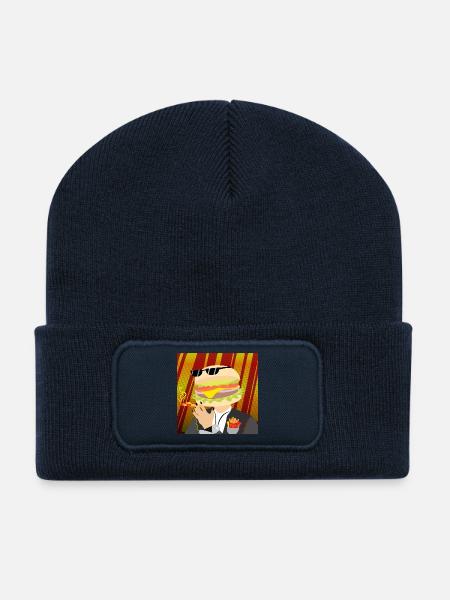 Monsieur Burger - Beanie recyclé à patch - bleu marine