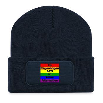 IM REGENBOGEN AFD IST KEINE ALTERNATIVE  - Recycelte Patch Beanie - French Navy - Vorne