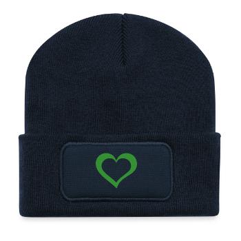 Heart - Recycled Patch Beanie - french navy - Front