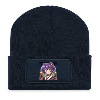 Manga Style Stickers - Recycled Patch Beanie - french navy - Front