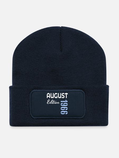 60. Geburtstag August 1966 - Recycelte Patch Beanie - French Navy