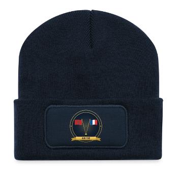 Amitié Maroc–France 2026 - Beanie recyclé à patch - bleu marine - Devant