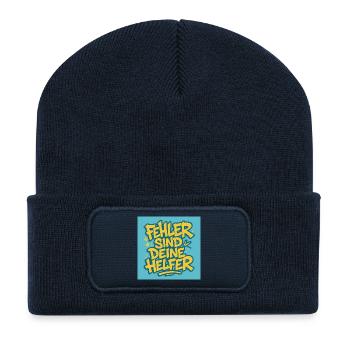 Fehler sind deine Helfer - Recycelte Patch Beanie - French Navy - Vorne