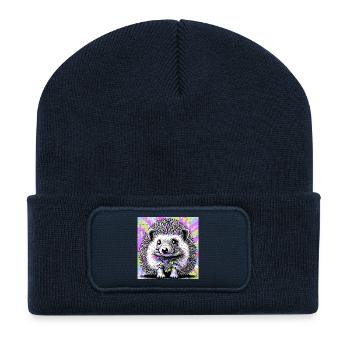 hérisson - Beanie recyclé à patch - bleu marine - Devant