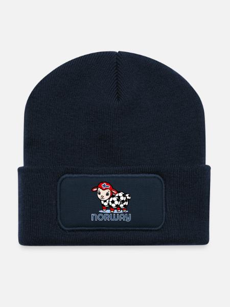 Norwegischer Schaffußball - Recycelte Patch Beanie - French Navy