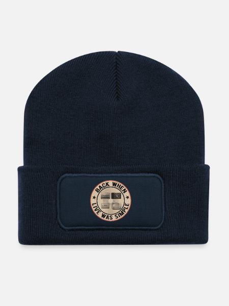 Back When Life Was Simple – Retro Nostalgie - Recycelte Patch Beanie - French Navy