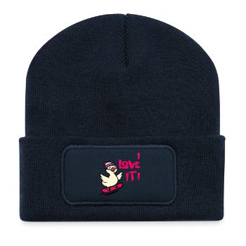 Goose Love Skiing - Recycled Patch Beanie - french navy - Front