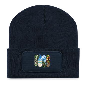 Jamaika Urlaub Travel – Karibik Reggae & Kultur - Recycelte Patch Beanie - French Navy - Vorne