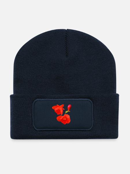 Punica_Granatum_Transparent_Flower_Cut_Out - Recycled Patch Beanie - french navy