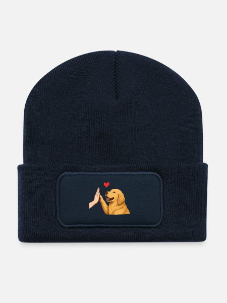 T-shirt High Five Golden Retriever - Recycelte Patch Beanie - French Navy