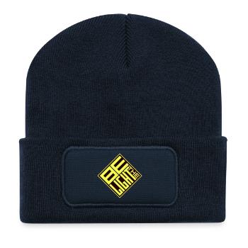 Be The Light Motivierend Positivität Spruch Logo - Recycelte Patch Beanie - French Navy - Vorne