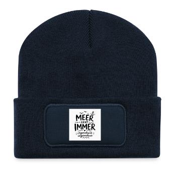 Meer geht immer – irgendwo - Recycelte Patch Beanie - French Navy - Vorne