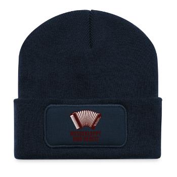 Akkordeon - Ausgeklappt und bereit - Recycelte Patch Beanie - French Navy - Vorne