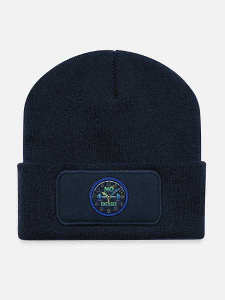 No Excuses Fitness Watch - Recycled Patch Beanie - french navy