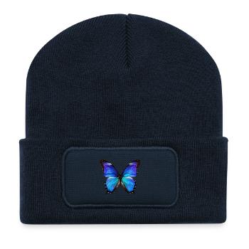 Azure Monarch Wingprint - Recycled Patch Beanie - french navy - Front