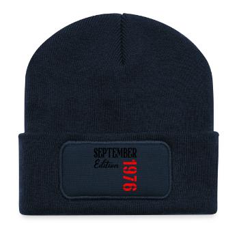 50th birthday September 1976 - Recycled Patch Beanie - french navy - Front