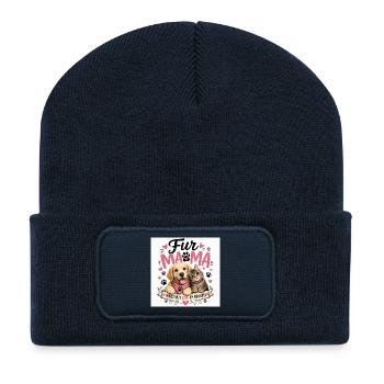 For Mom – Dog & Cat Duo - Recycled Patch Beanie - french navy - Front