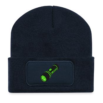 Taschenlampe Licht Icon - Recycelte Patch Beanie - French Navy - Vorne