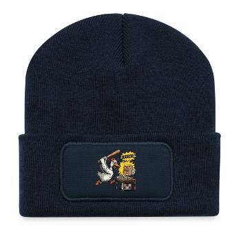 Wütende Gans gegen den Systemfehler - Recycelte Patch Beanie - French Navy - Vorne