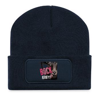 Kerb Motiv Bock - Recycelte Patch Beanie - French Navy - Vorne