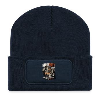 Ruhrpott Pottpause Humor - Recycelte Patch Beanie - French Navy - Vorne