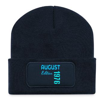 Août 1976 - 50e anniversaire - Beanie recyclé à patch - bleu marine - Devant