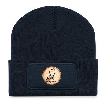 Sepia Thinker Sketch - Recycled Patch Beanie - french navy - Front