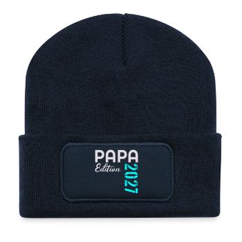 ÉDITION 2027 DU PAPA DU BÉBÉ - Beanie recyclé à patch - bleu marine - Devant
