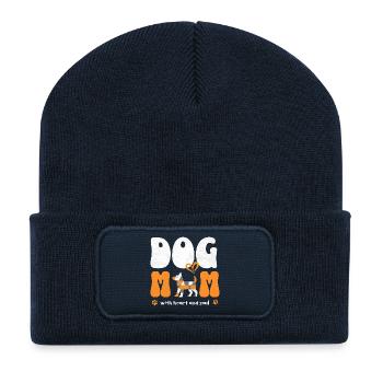 Dog Mom Hundemama Spruch Shirt Geschenk - Recycelte Patch Beanie - French Navy - Vorne