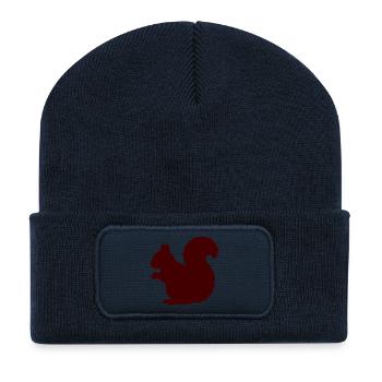 Aventure dans la Forêt de la Silhouette de l’Écureuil - Beanie recyclé à patch - bleu marine - Devant