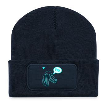 Dachshund Headstrong Dog - Recycled Patch Beanie - french navy - Front
