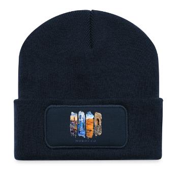 Marokko Urlaub Travel – Orient Kultur & Wüste - Recycelte Patch Beanie - French Navy - Vorne
