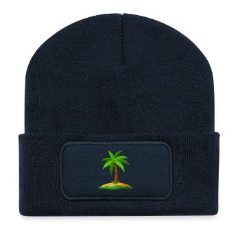 Tropische Insel - Recycelte Patch Beanie - French Navy - Vorne