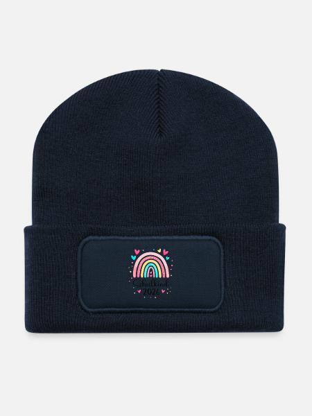 Schulkind Regenbogen 2026 - Recycelte Patch Beanie - French Navy
