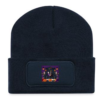 Vampirspinnenkönig Halloween - Recycelte Patch Beanie - French Navy - Vorne
