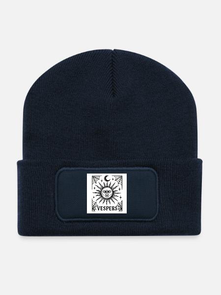 Tarot of Dusk - Gothic Occult Line Art - Recycled Patch Beanie - french navy