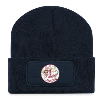 1. Geburtstag Ballerina  - Recycelte Patch Beanie - French Navy - Vorne