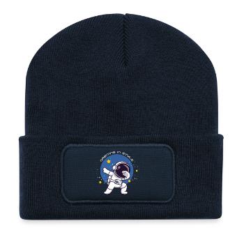 Orbiting In Style Astronaut Dabbing Geschenk - Recycelte Patch Beanie - French Navy - Vorne