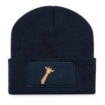 Giraffenhemd, Tierliebhaber-T-Shirt - Recycelte Patch Beanie - French Navy - Vorne