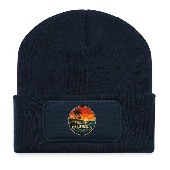 California Dreaming Vintage-Grafik - Recycelte Patch Beanie - French Navy - Vorne