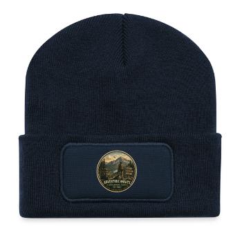 Abenteuer erwartet Vintage-Abenteuer-Grafik - Recycelte Patch Beanie - French Navy - Vorne