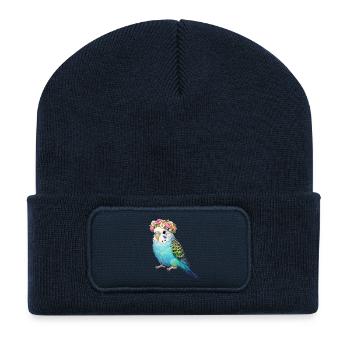 Wellensittich - Recycelte Patch Beanie - French Navy - Vorne