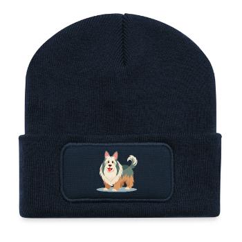 Old English Sheepdog (Comic) - Recycelte Patch Beanie - French Navy - Vorne