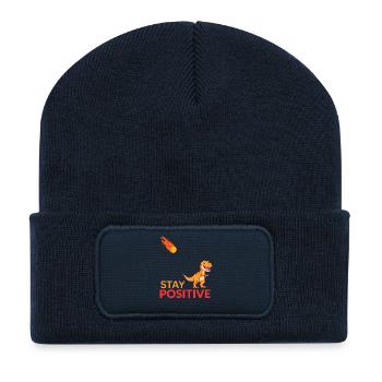 Dino-Meteor Bleib positiv - Recycelte Patch Beanie - French Navy - Vorne