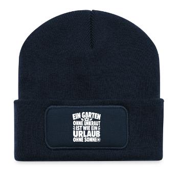 Ich Hab Nicht Mehr Zeit – Ich Hab Nur Geduld - Recycelte Patch Beanie - French Navy - Vorne